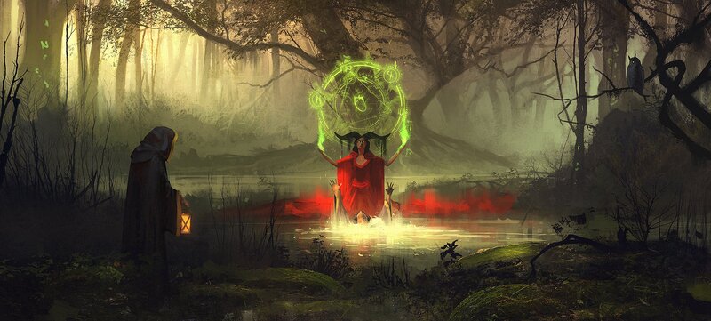 Witch in a Forest — Green