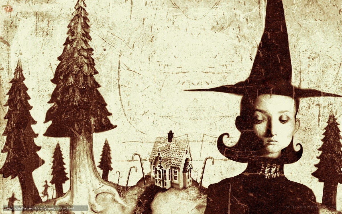 witch in a forest scene
