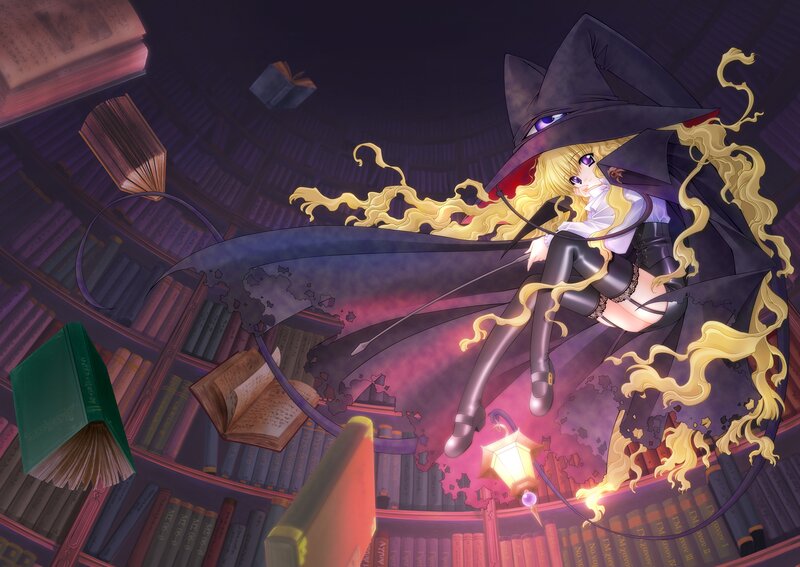 witch in a library