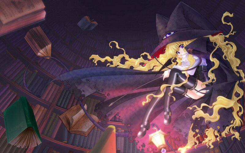 witch in a library