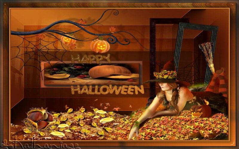 Witch in Autumn Leaves