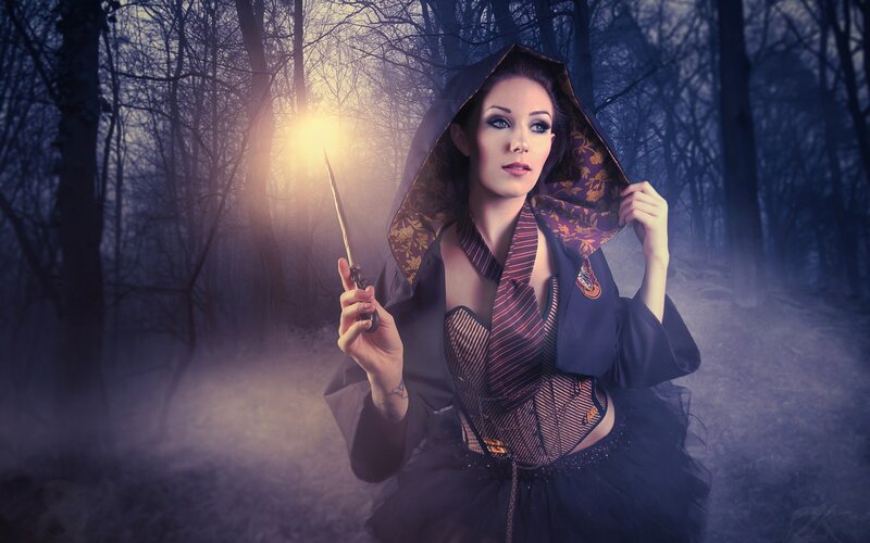 witch in dark forest