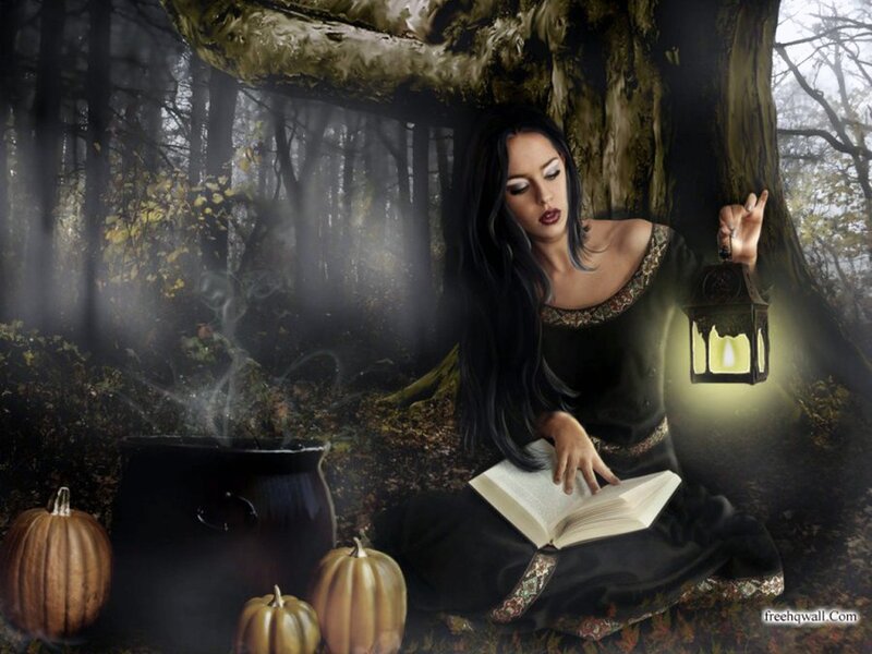 Witch in Forest — Black, Mysterious