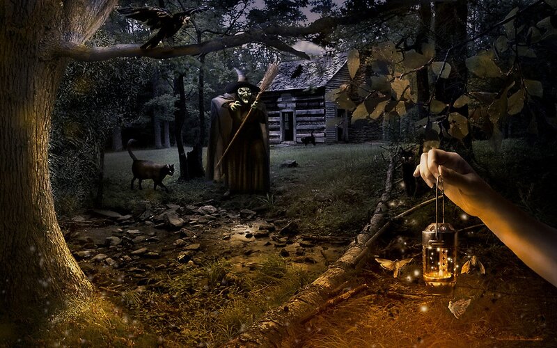 Witch in Forest — Brown, Dark