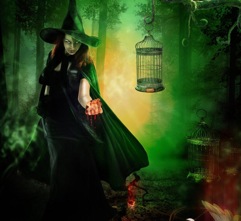 Witch in Forest — Green, Dark