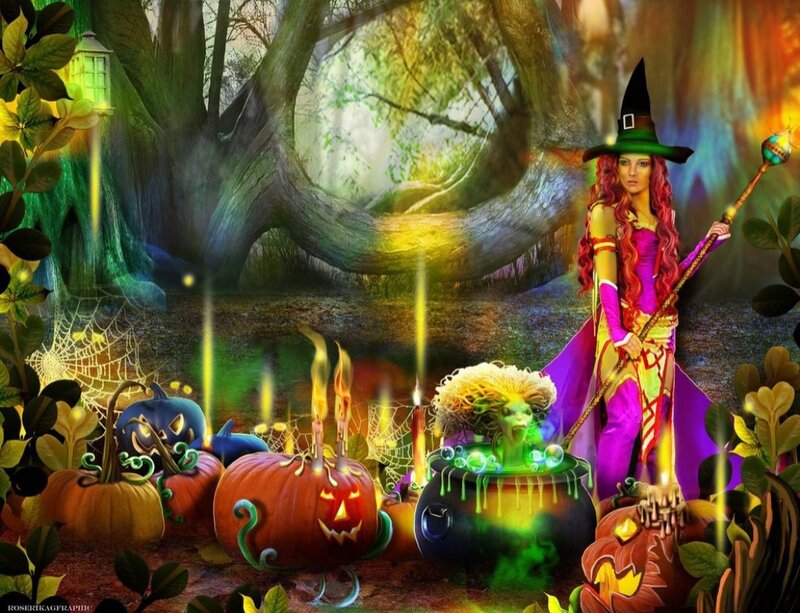 Witch in Forest — Purple, Magical