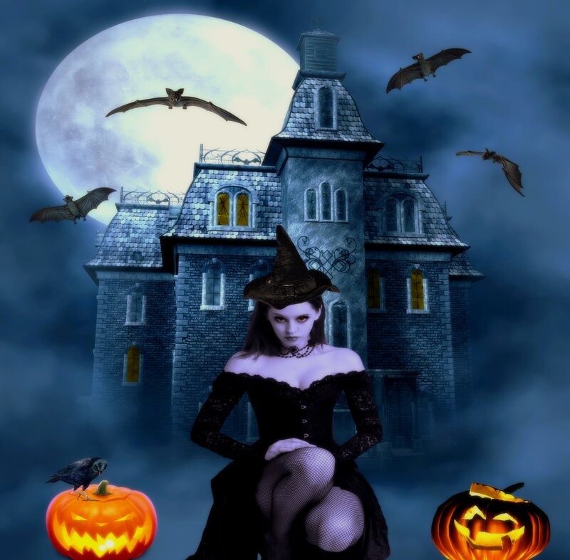 Witch in Front of Mansion