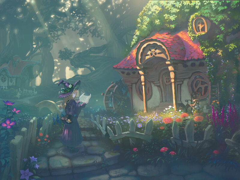Witch in Garden