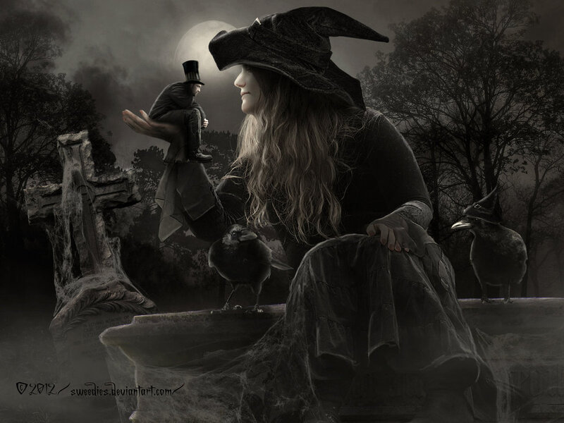 Witch in Graveyard — Black