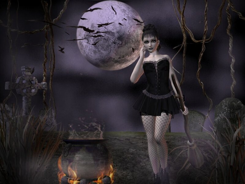 Witch in Graveyard — Purple