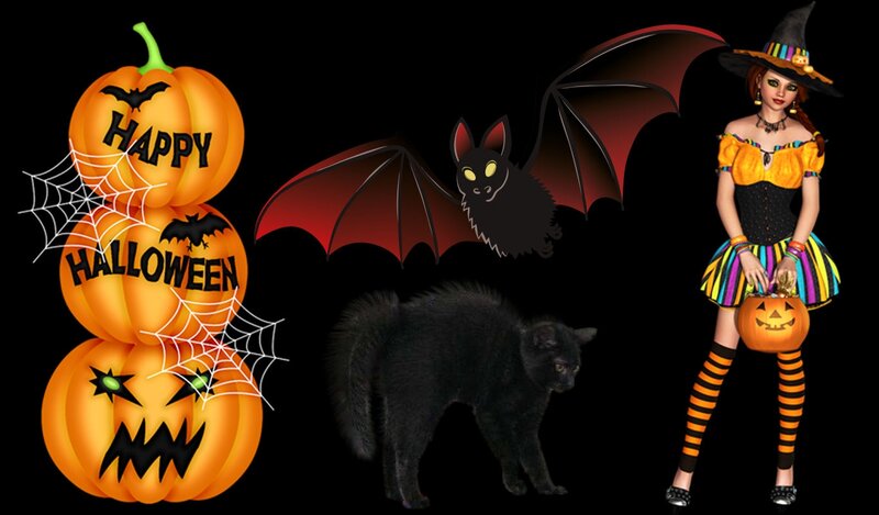 Witch in Halloween Costume — Black, Festive