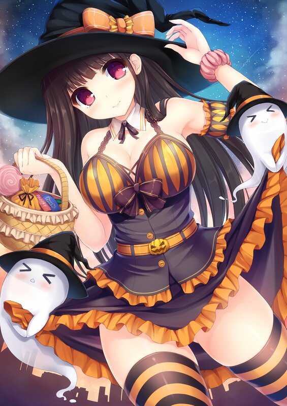 Witch in Halloween Costume — Black, Playful