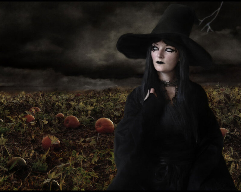 Witch in Pumpkin Patch — Black