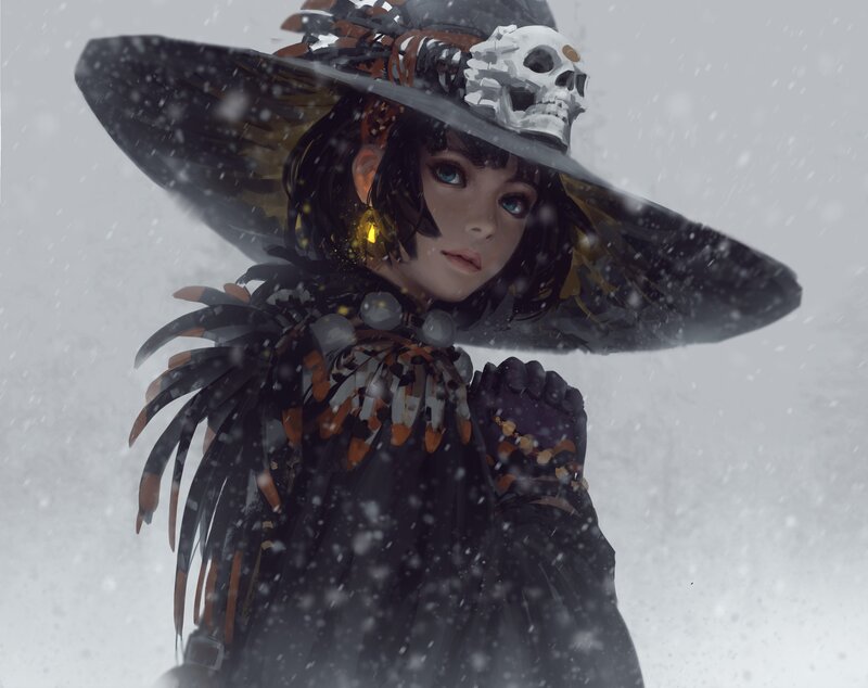 Witch in Snowstorm