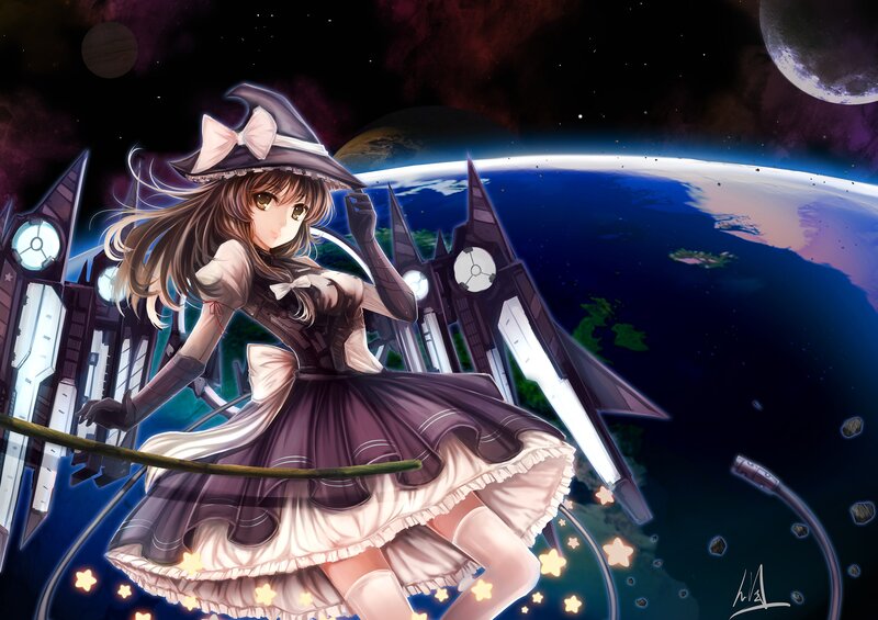 witch in space with planet