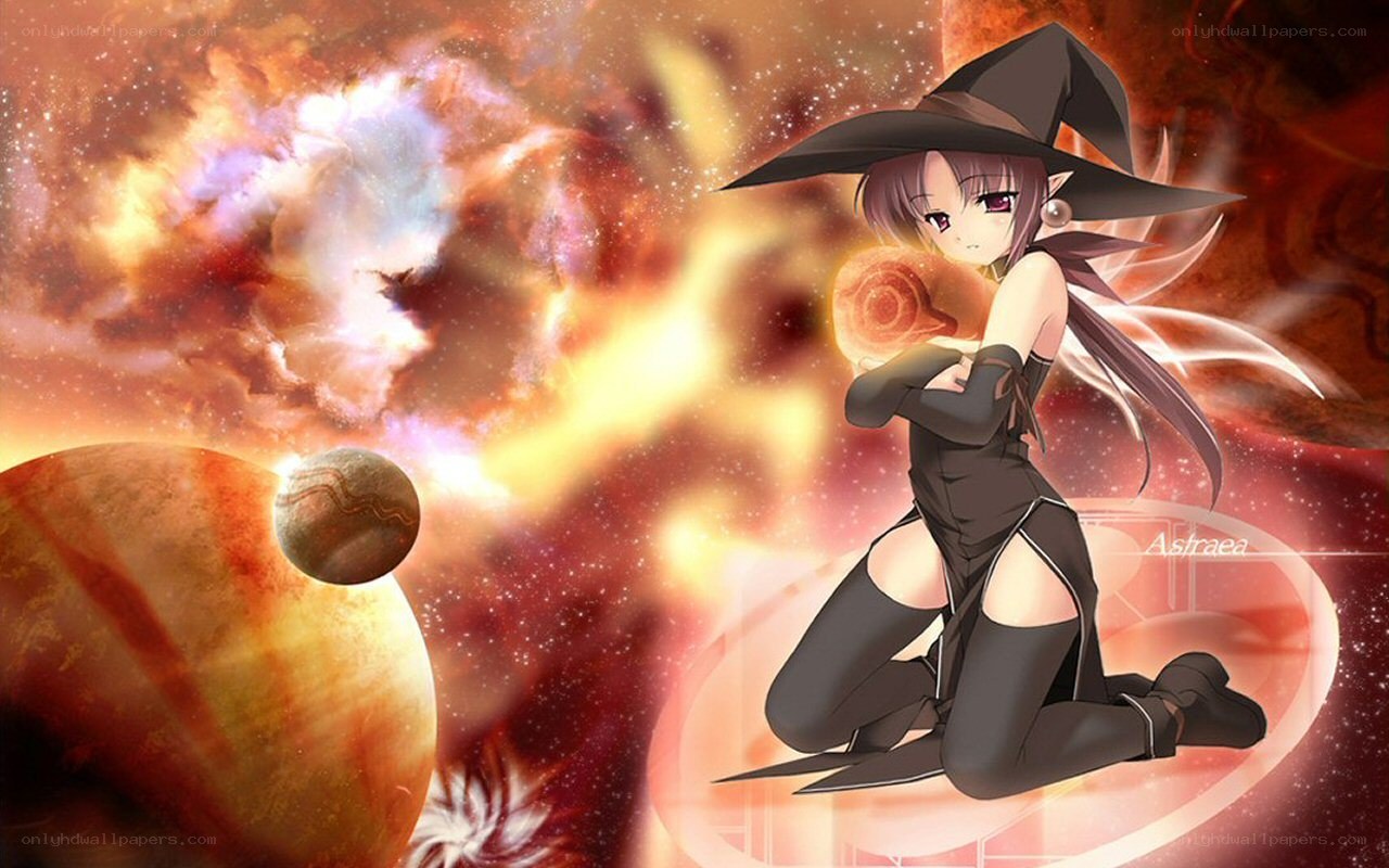 witch in space with planets