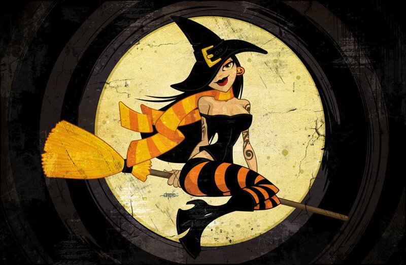 witch on a broomstick