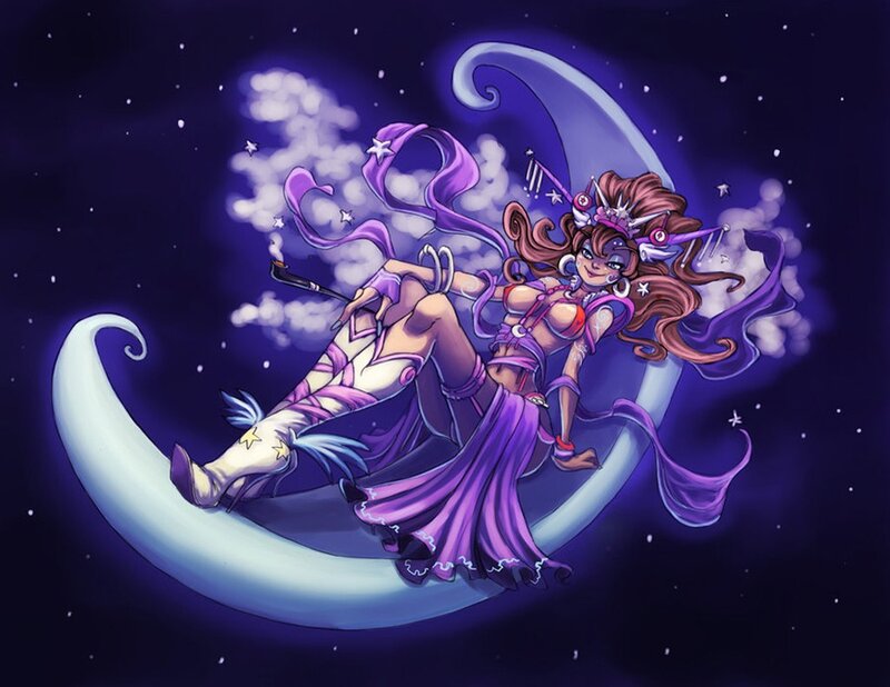 witch on a crescent moon