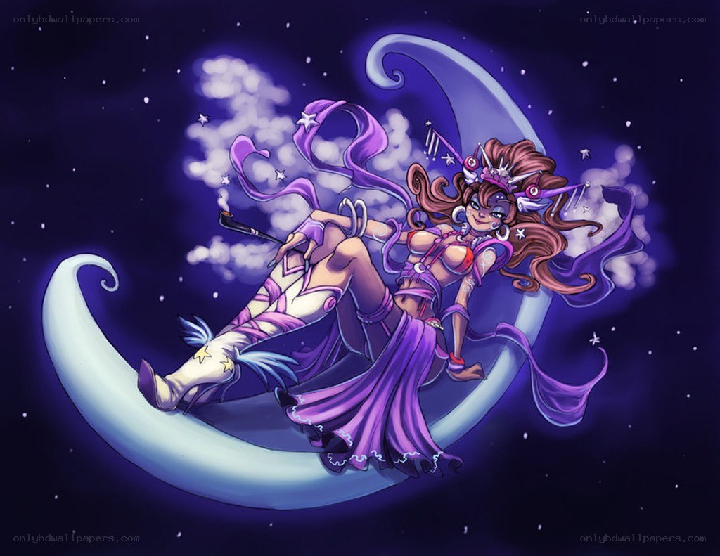 witch on a crescent moon