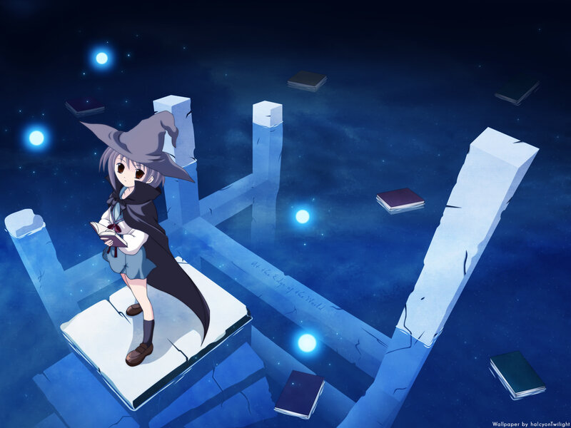 witch on a floating platform