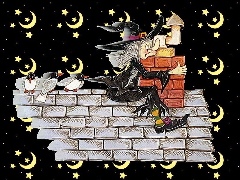 witch on a roof