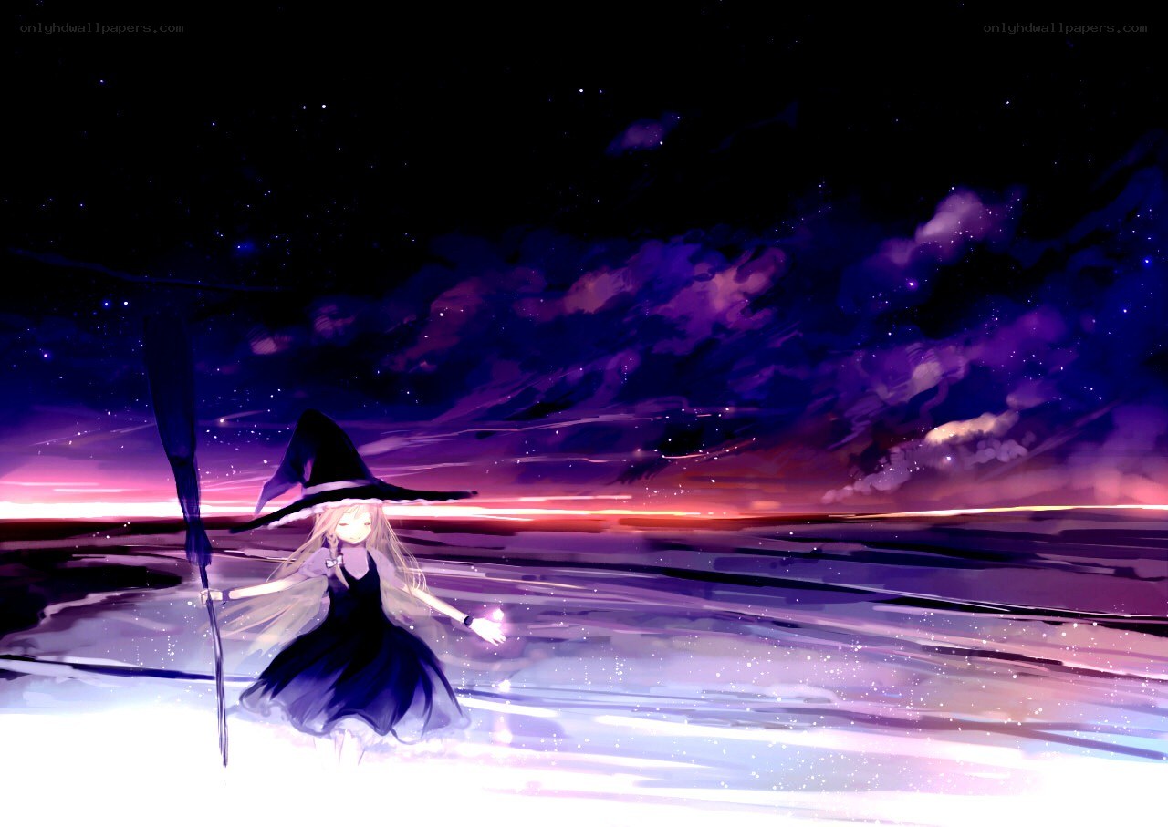 witch on a starry night