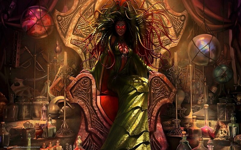 Witch on a throne