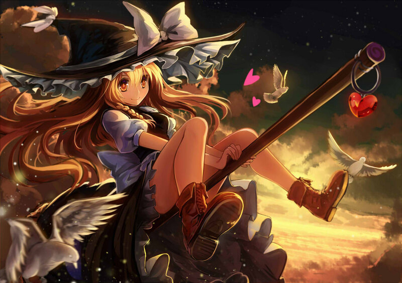 Witch on Broomstick — Brown, Peaceful