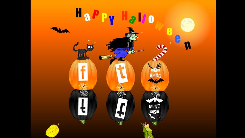 Witch on Broomstick — Orange, Festive, Night, Digital Art