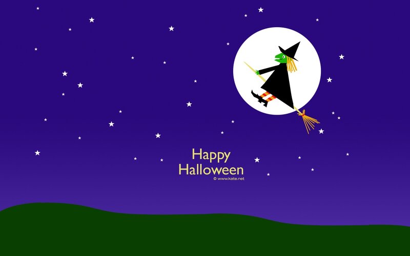 Witch on Broomstick — Purple, Festive