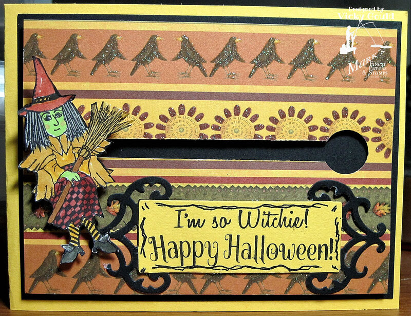 Witch on Broomstick — Yellow, Festive