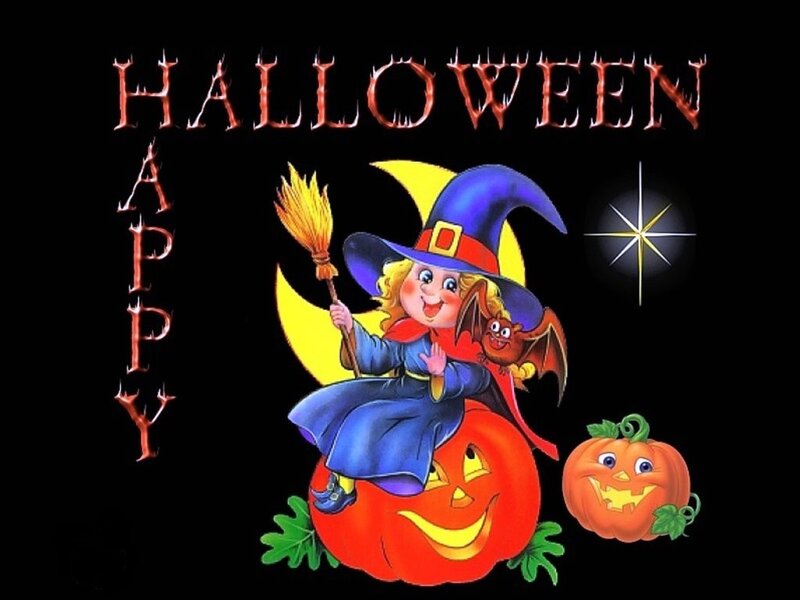 Witch on Pumpkin — Black