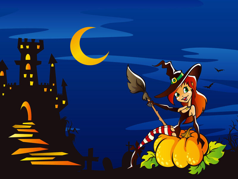 Witch on Pumpkin