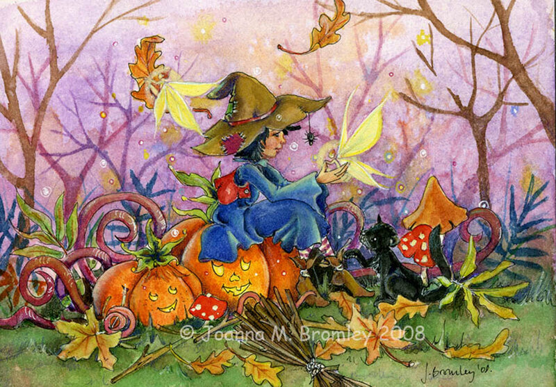 Witch on Pumpkins