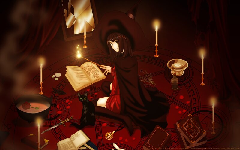 witch performing a ritual