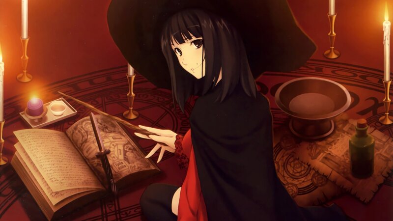 witch performing a ritual