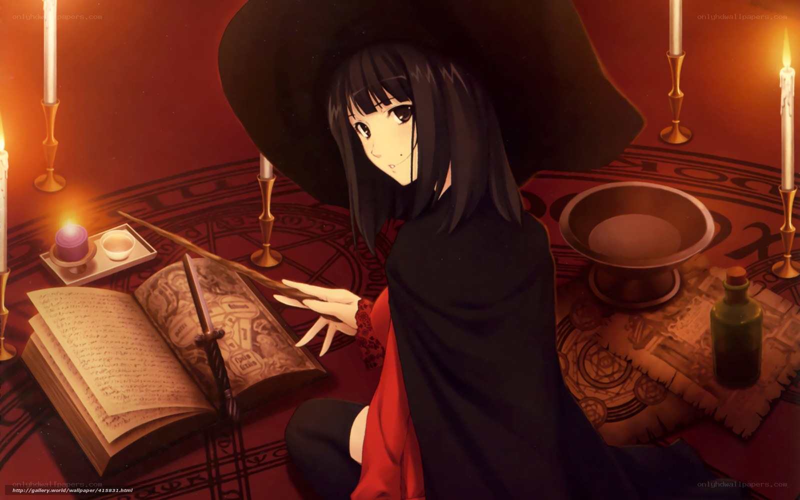 witch performing a ritual