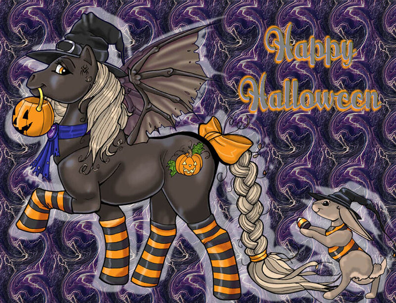 Witch Pony with Bat Wings