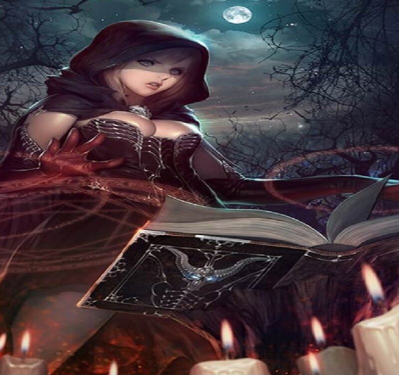 Witch Reading Spellbook — Black