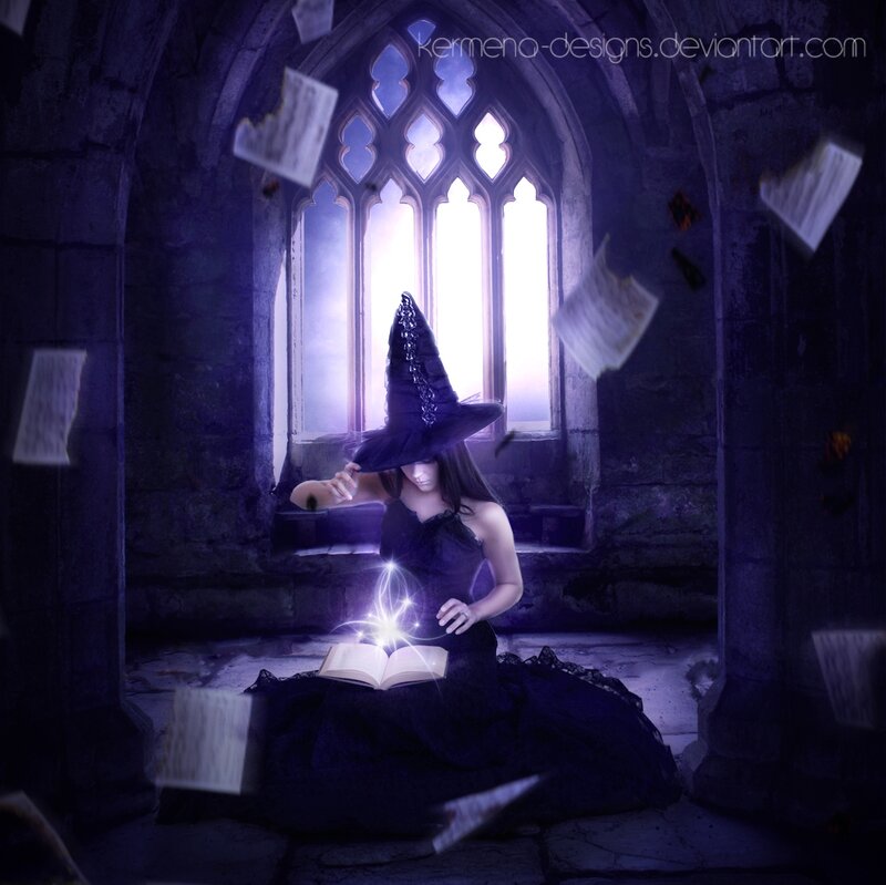 Witch Reading Spellbook — Purple
