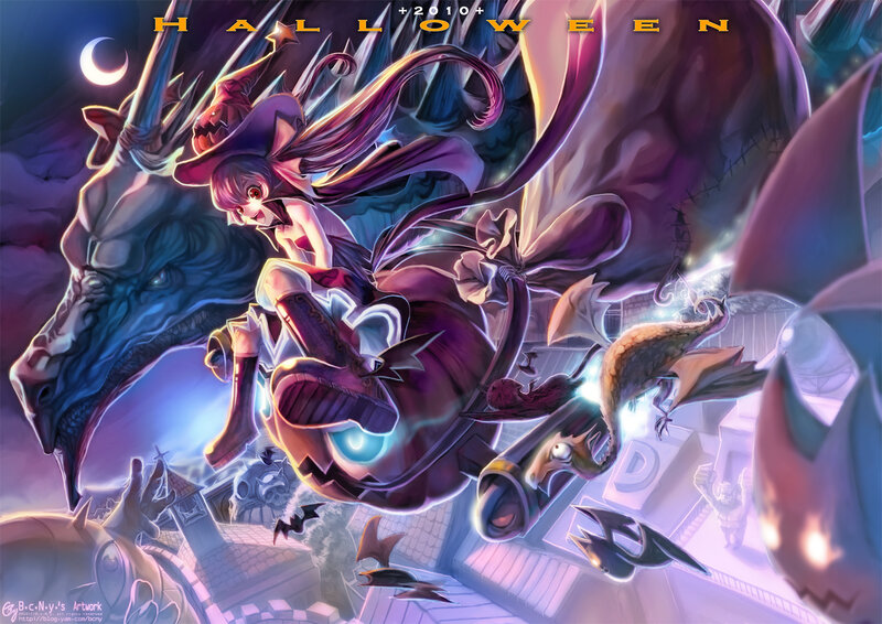 Witch Riding a Dragon