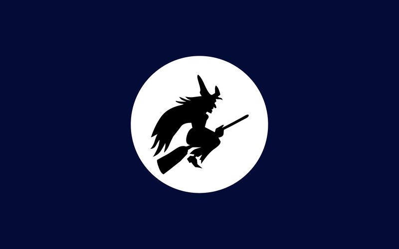 witch silhouette on moon