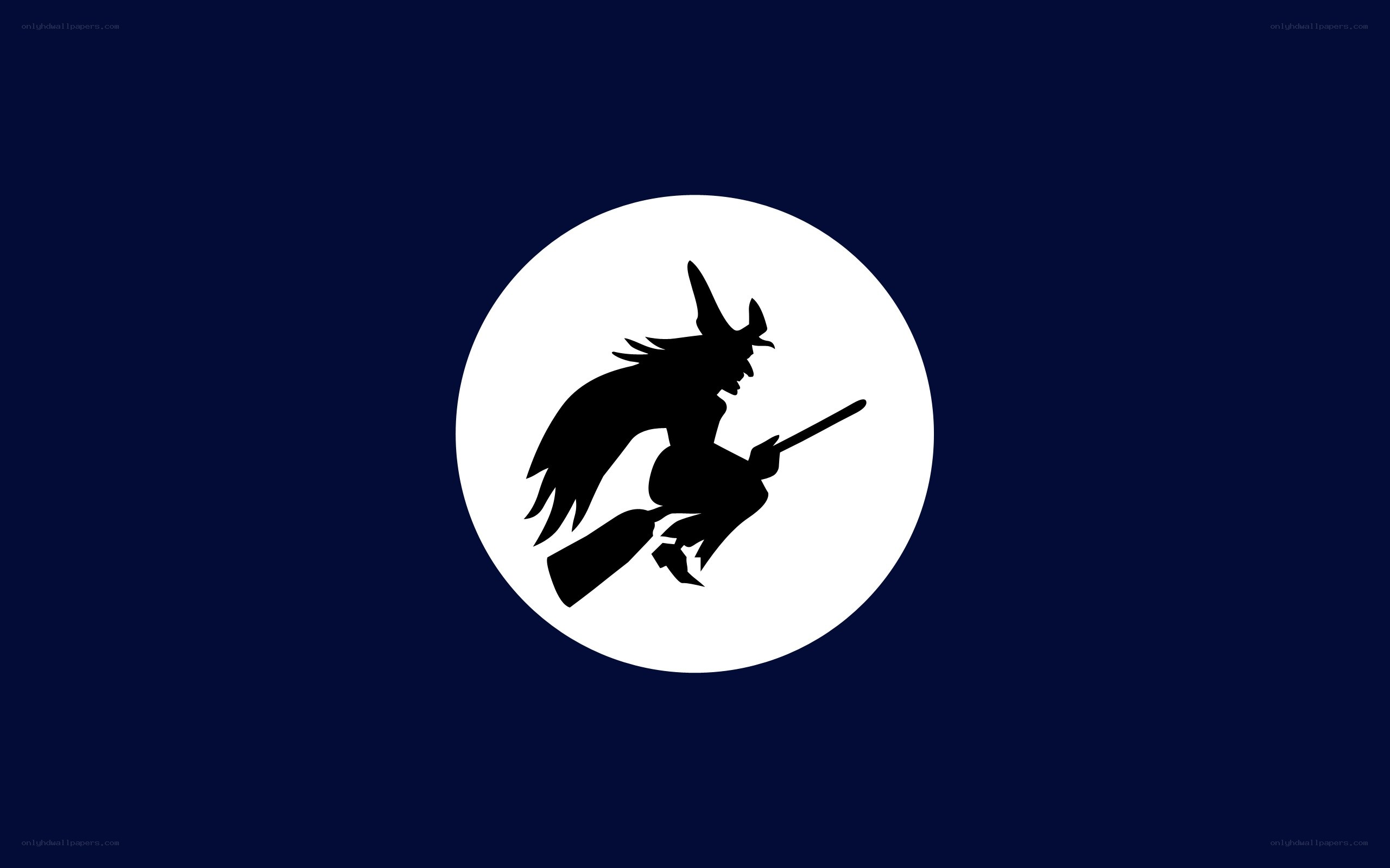 witch silhouette on moon