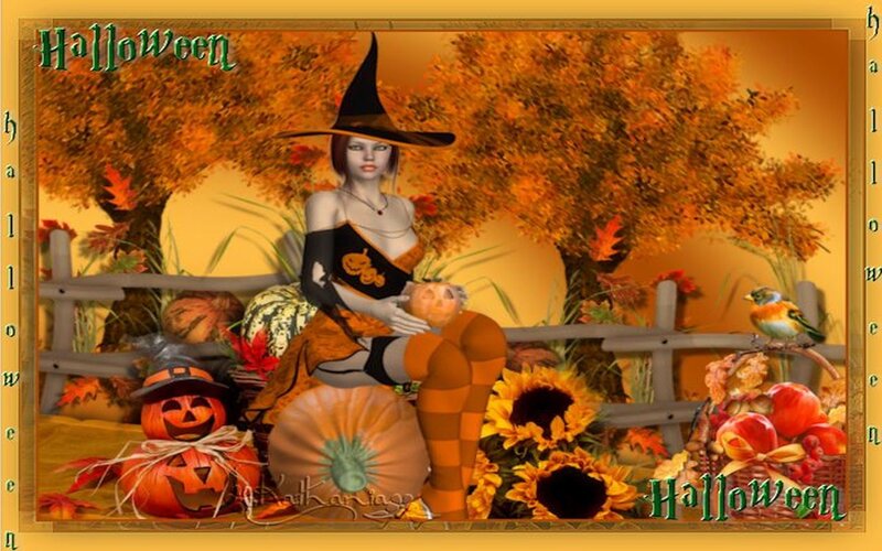 Witch Sitting on Bench