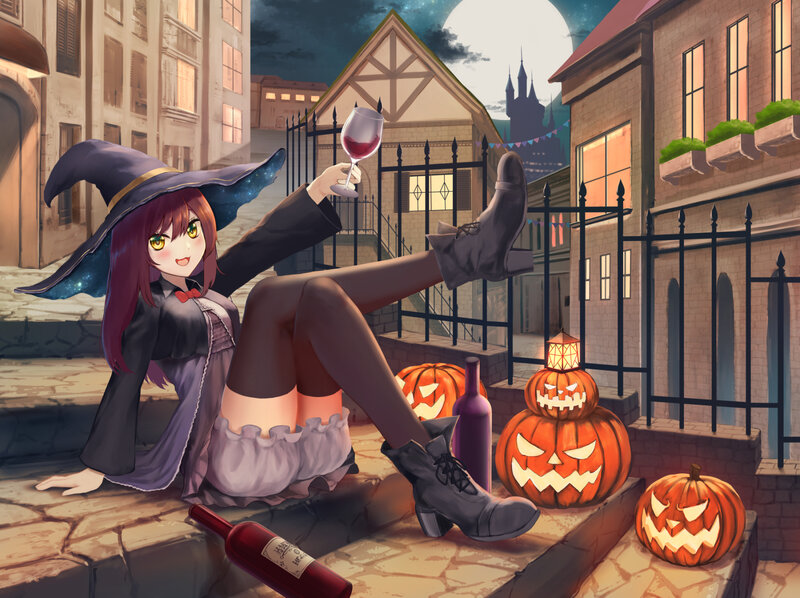 Witch Sitting on Steps