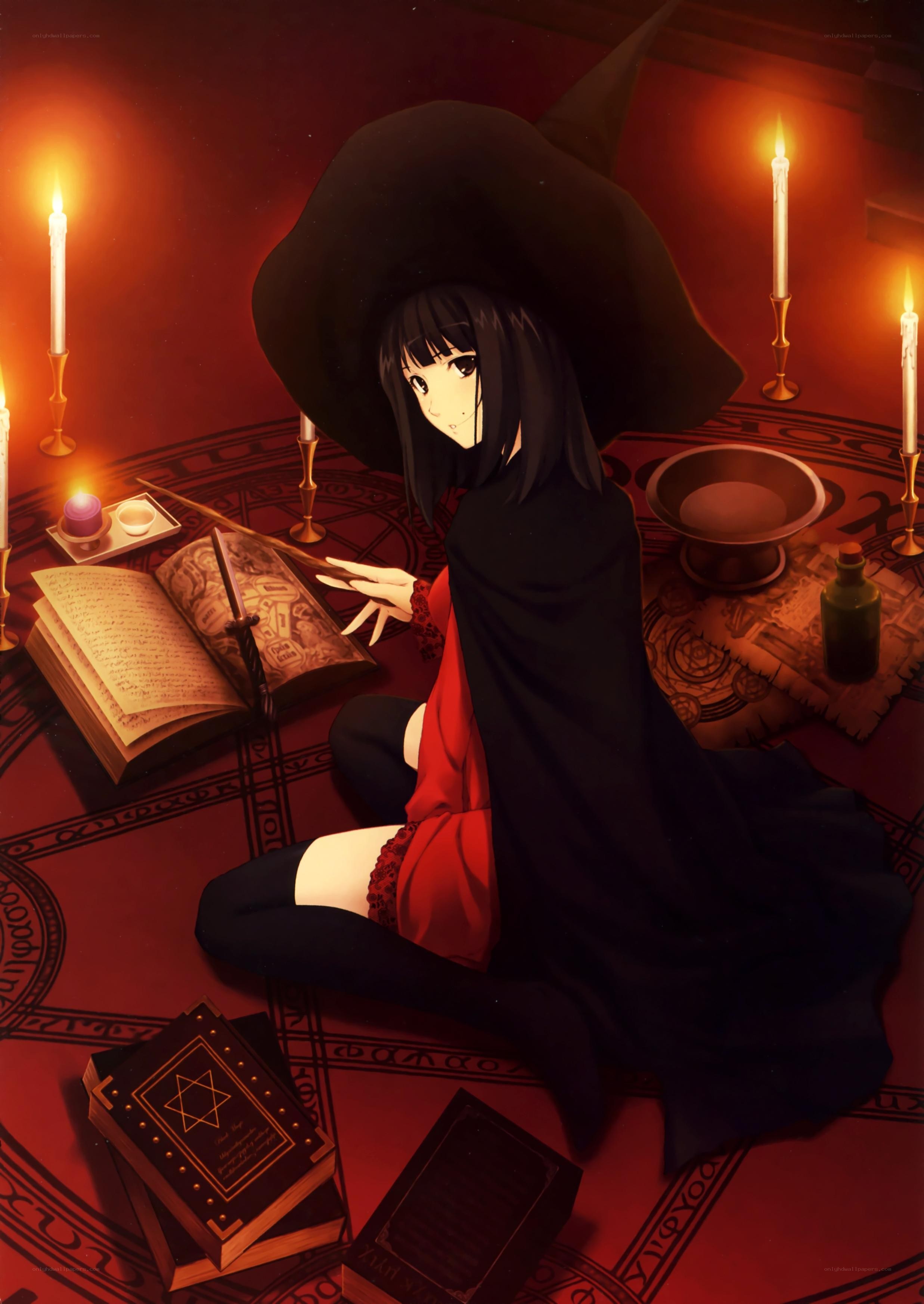 witch studying magic
