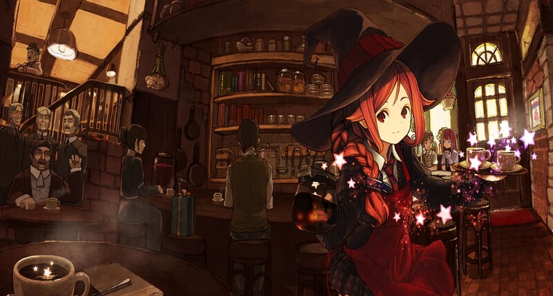 Witch Waitress in Cafe