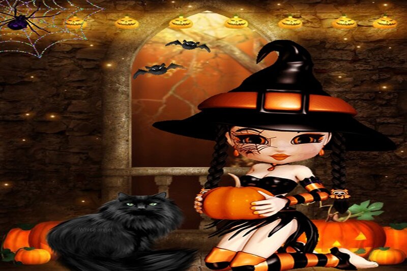 Witch with Black Cat — Festive