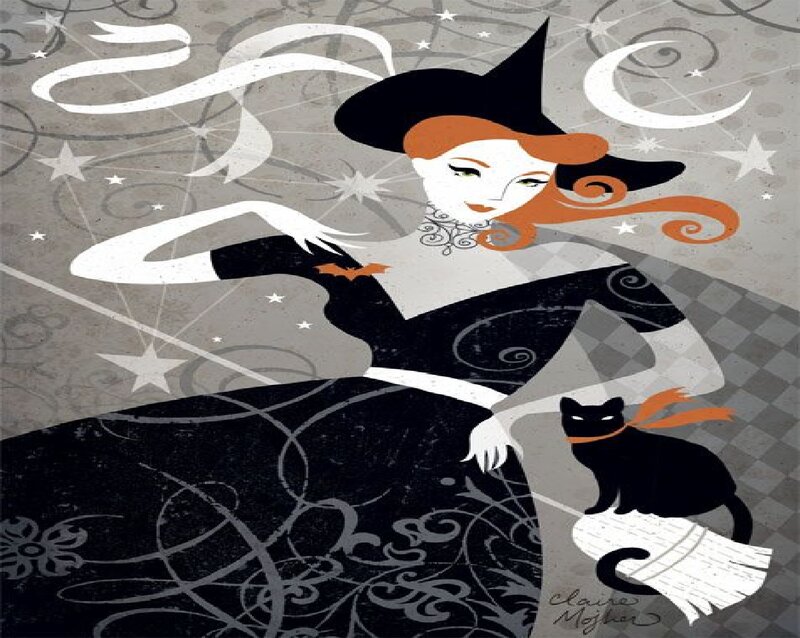Witch with Black Cat — Mystical