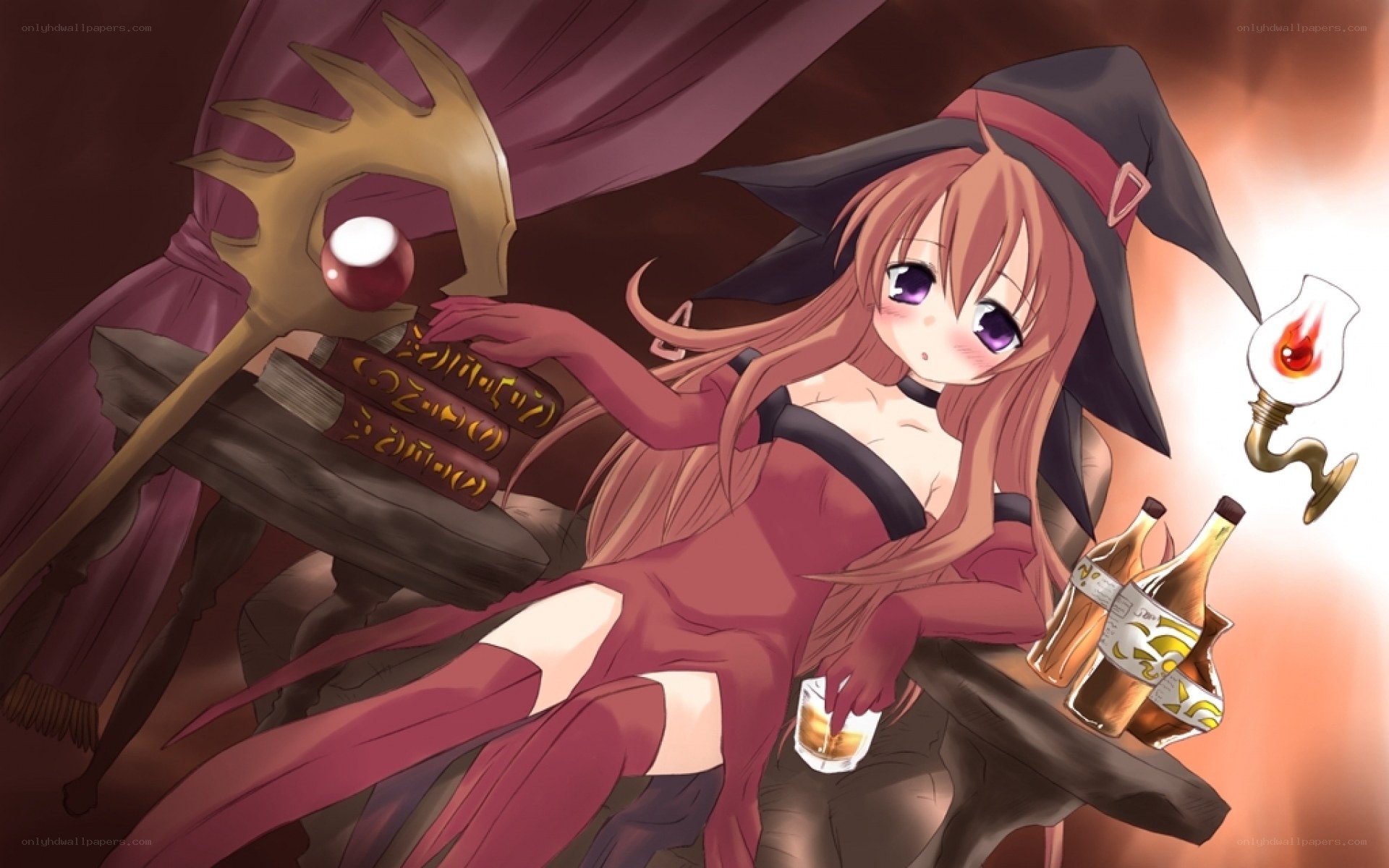 witch with book and drink